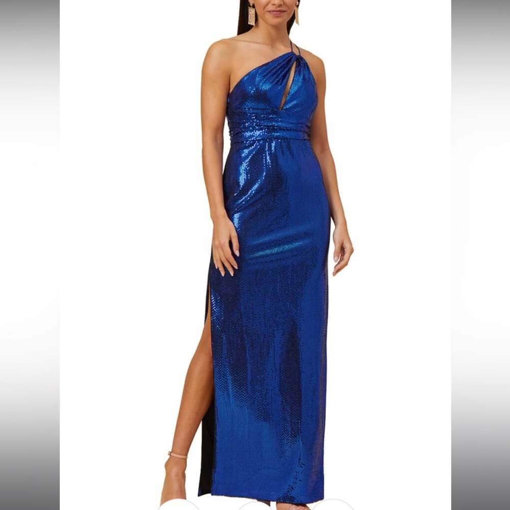 Aidan Mattox Metallic Dot Knit Dress